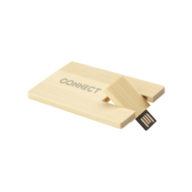 Logotrade promotional merchandise image of: CreditCard USB Bamboo 8 GB