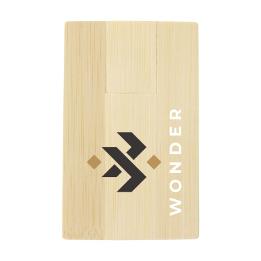 Logo trade promotional gifts image of: CreditCard USB Bamboo 8 GB