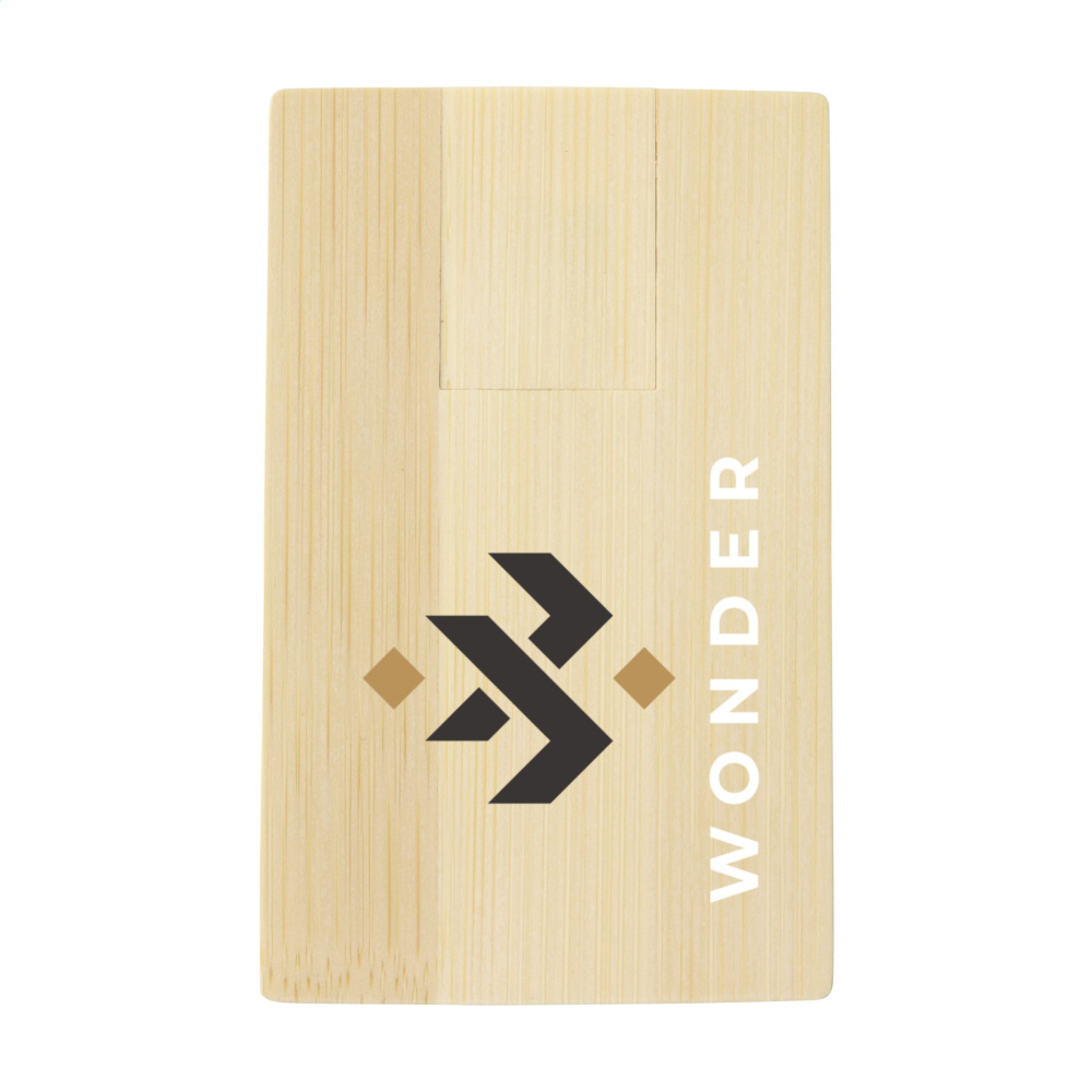 Logo trade promotional gifts picture of: CreditCard USB Bamboo 32 GB