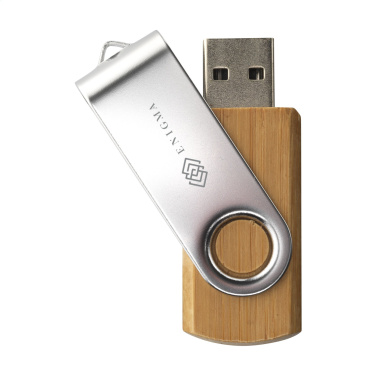 Logotrade business gift image of: USB Twist Bamboo from stock 8 GB