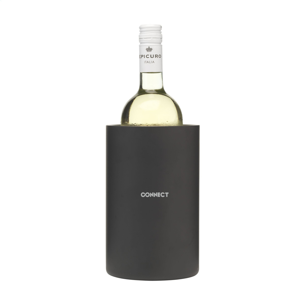 Logo trade promotional merchandise image of: CoolSteel Black wine cooler