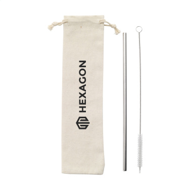 Logotrade promotional item picture of: Reusable 1 piece ECO Straw Set stainless-steel straw