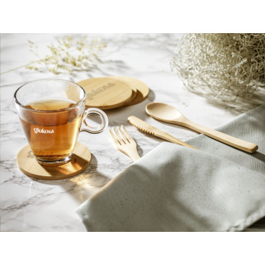 Logo trade promotional gifts image of: Bambu Cutlery Set