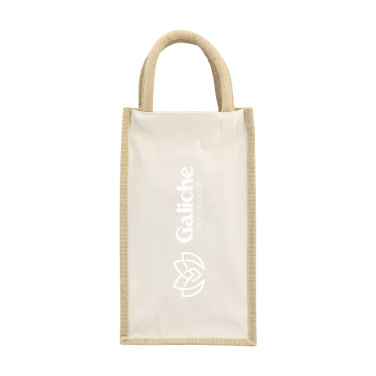 Logo trade advertising product photo of: Jute Canvas Double Wine Bag