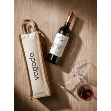 Logotrade promotional gift picture of: Jute Canvas Wine Bag