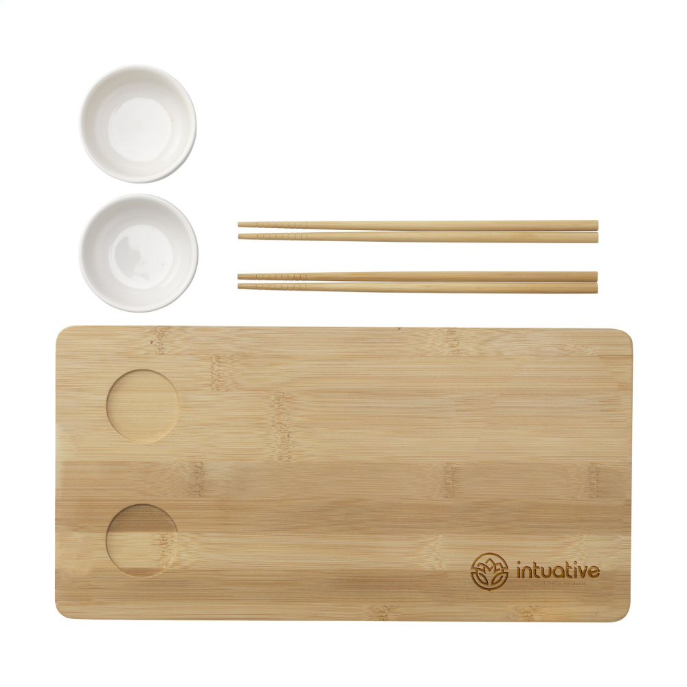 Logo trade corporate gifts picture of: Temaki Bamboo Sushi Tray gift set