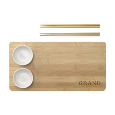 Logo trade business gifts image of: Temaki Bamboo Sushi Tray gift set