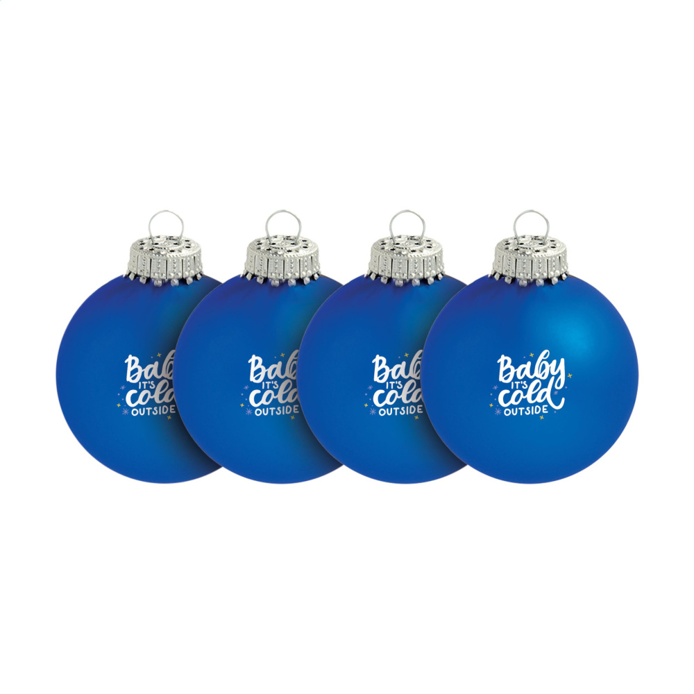 Logotrade business gift image of: Christmas Bauble Ø 6 cm - set of 4 - Made in Europe