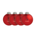 Christmas Bauble Ø 6 cm - set of 4 - Made in Europe, red