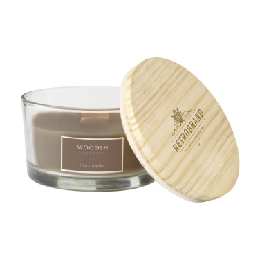 Logotrade promotional item image of: Wooosh Flame Scented Candle Dark Amber