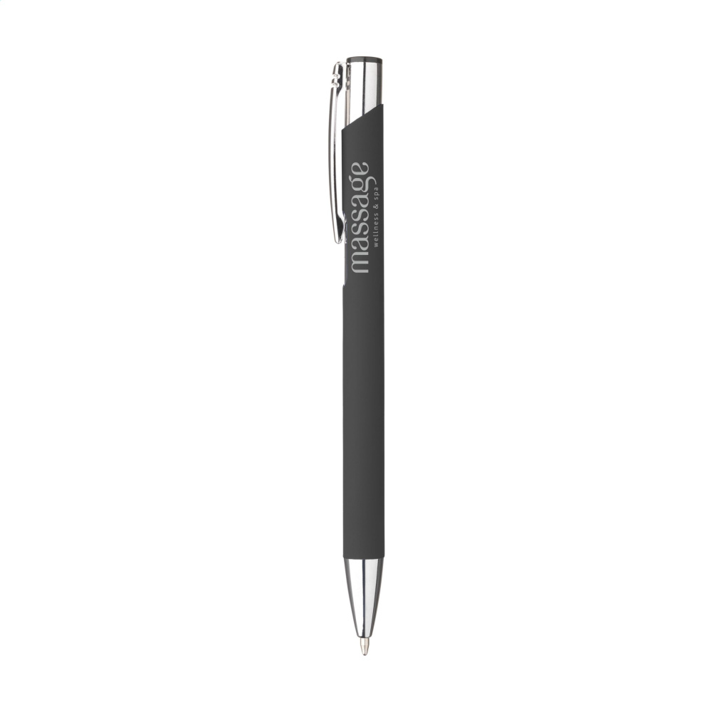 Logo trade promotional giveaway photo of: Ebony Soft Touch pen