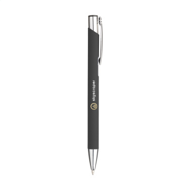 Logo trade promotional merchandise photo of: Ebony Soft Touch pen