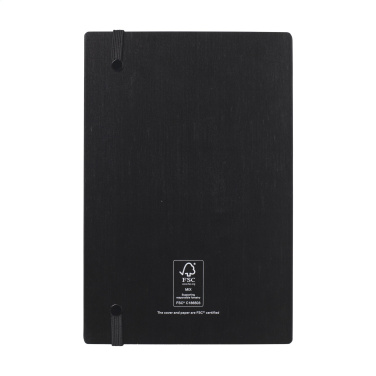 Logo trade promotional giveaways image of: Bamboo Journal Naked Spine Paper Notebook Black A5