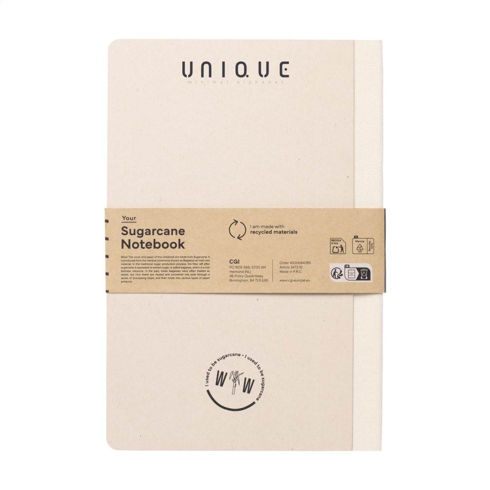 Logo trade promotional giveaways picture of: Sugarcane Paper Notebook A5