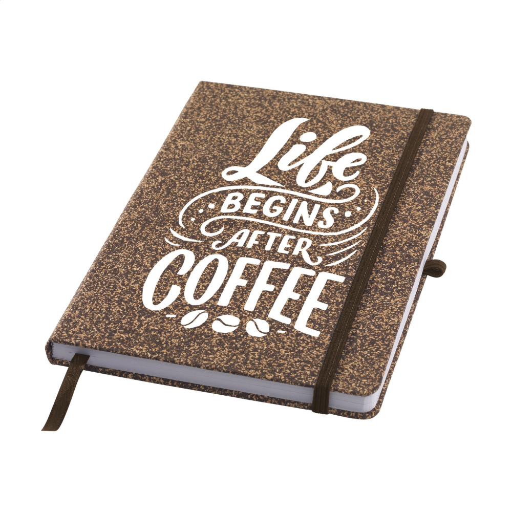 Logo trade promotional merchandise image of: CoffeeGround Cork Paper Notebook A5