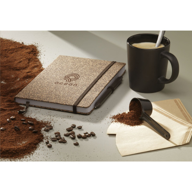 Logo trade promotional gift photo of: CoffeeGround Cork Paper Notebook A5