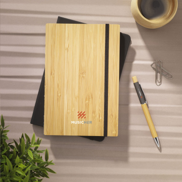 Logo trade promotional items image of: Bamboo Journal Naked Spine Paper Notebook A5