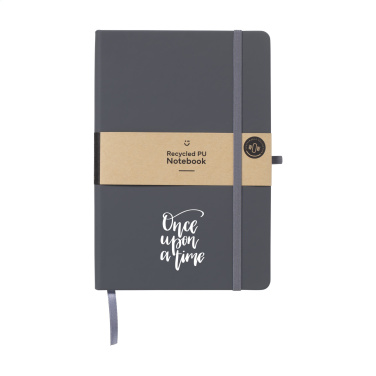 Logo trade promotional products image of: Recycled GRS PU Paper Notebook A5