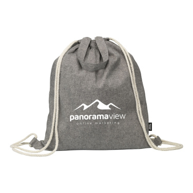 Logo trade promotional gift photo of: GRS Recycled Cotton PromoBag Plus (180 g/m²) backpack