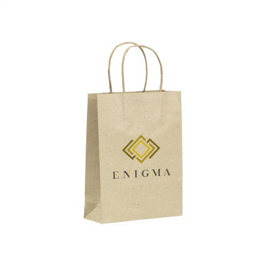 Logo trade promotional gift photo of: Leaf It Bag recycled grass paper (120 g/m²) M