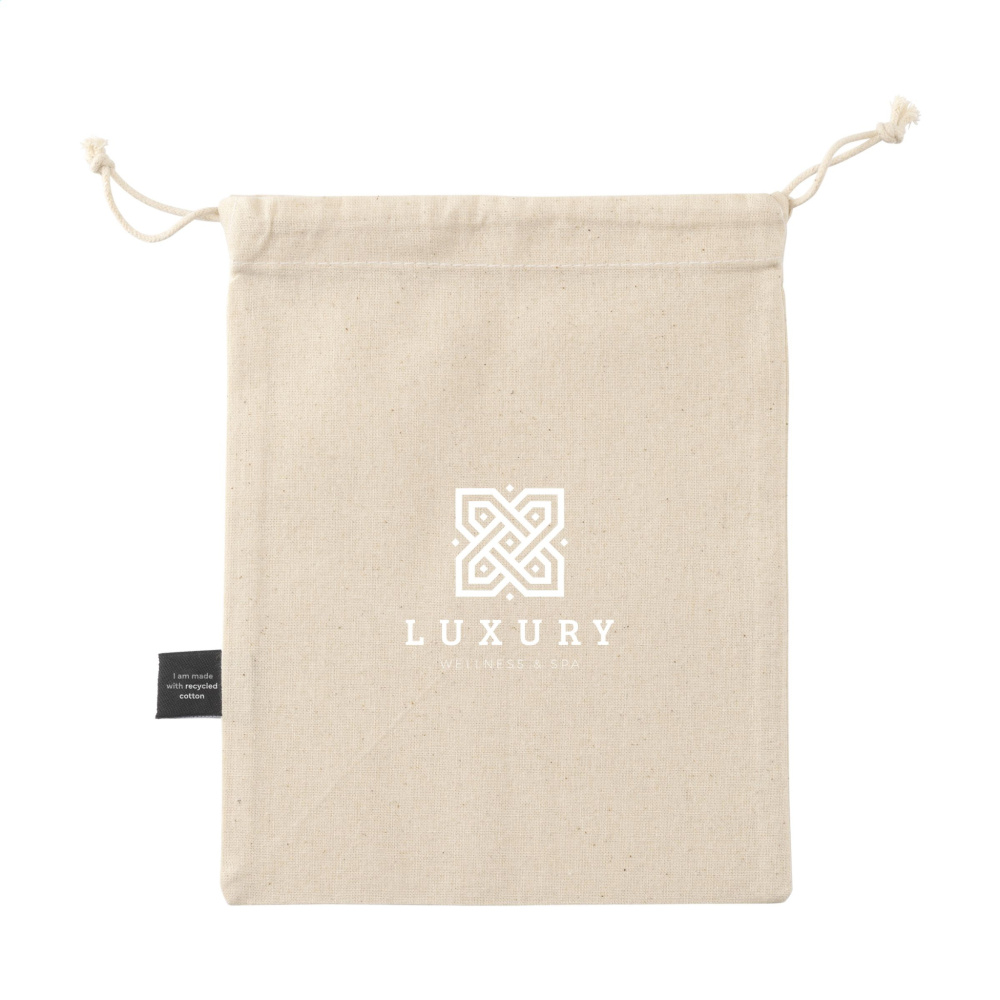 Logo trade advertising products picture of: Gift Pouch Natural GRS Recycled Cotton (150 g/m²) S