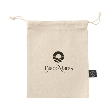 Logo trade promotional giveaway photo of: Gift Pouch Natural GRS Recycled Cotton (150 g/m²) S