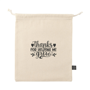 Logo trade advertising product photo of: Gift Pouch Natural GRS Recycled Cotton (150 g/m²) M