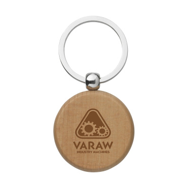 Logo trade promotional merchandise image of: WoodKey Circle keychain