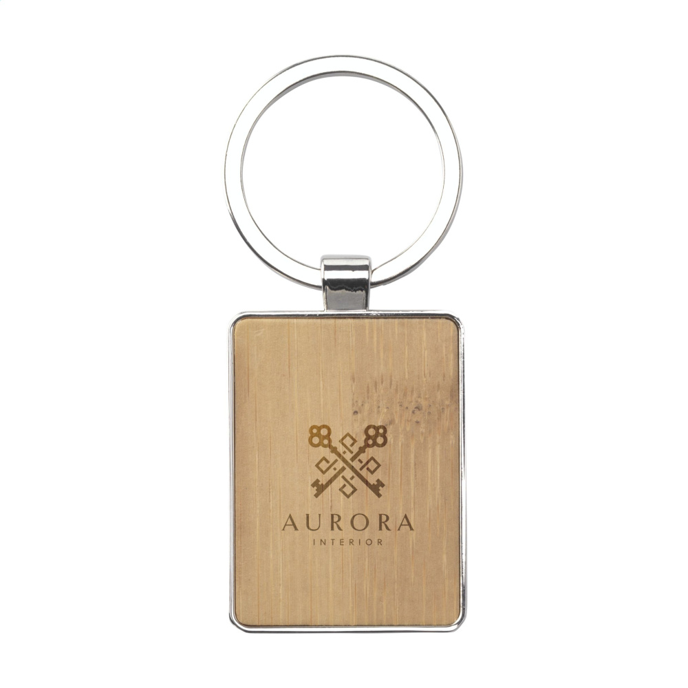 Logotrade corporate gifts photo of: Bamboo Key Rectangle keyring