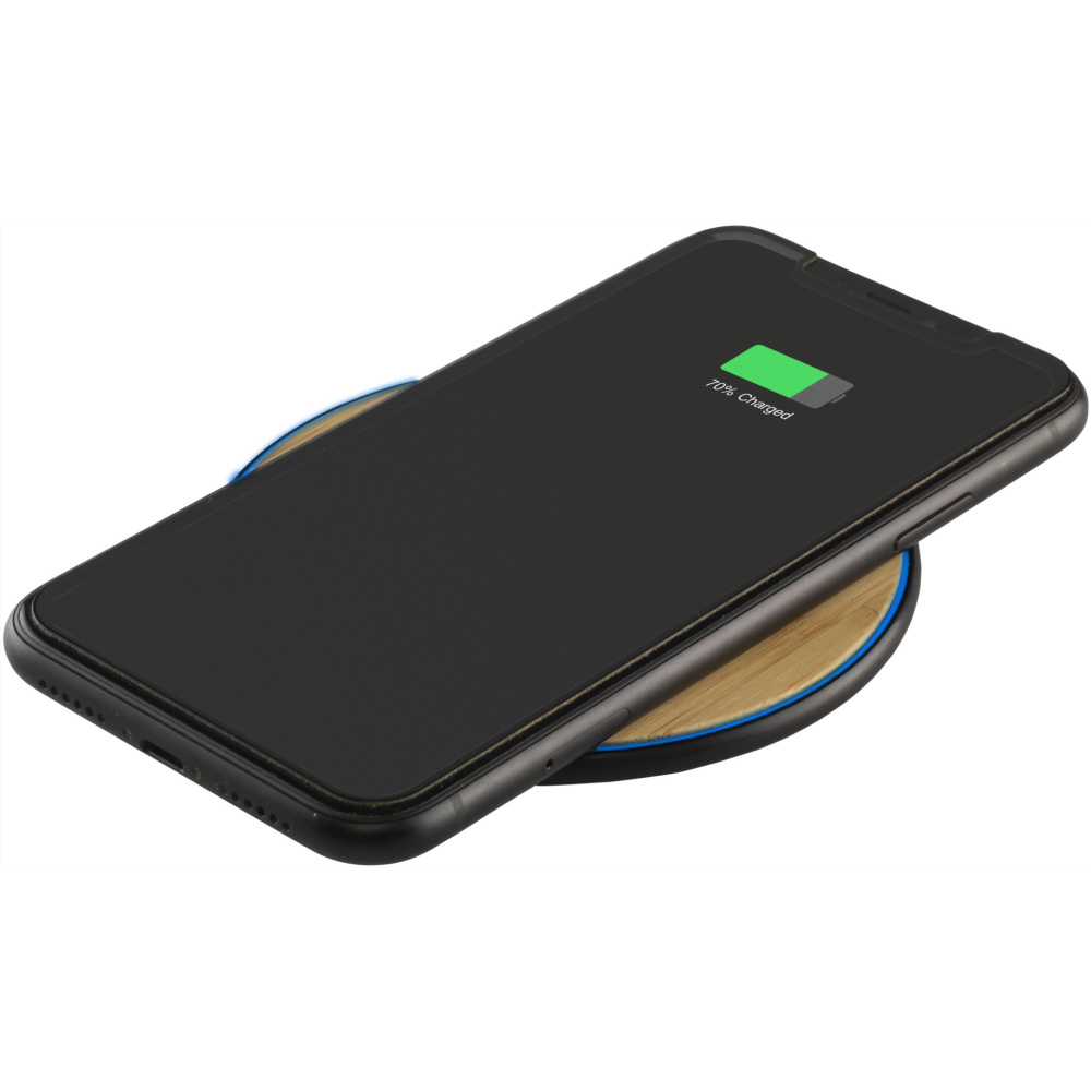 Logo trade promotional gifts picture of: Bamboo 10W Wireless Charger wireless fast charger