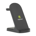 Triple-Up RCS Recycled ABS Wireless Charger Stand, black