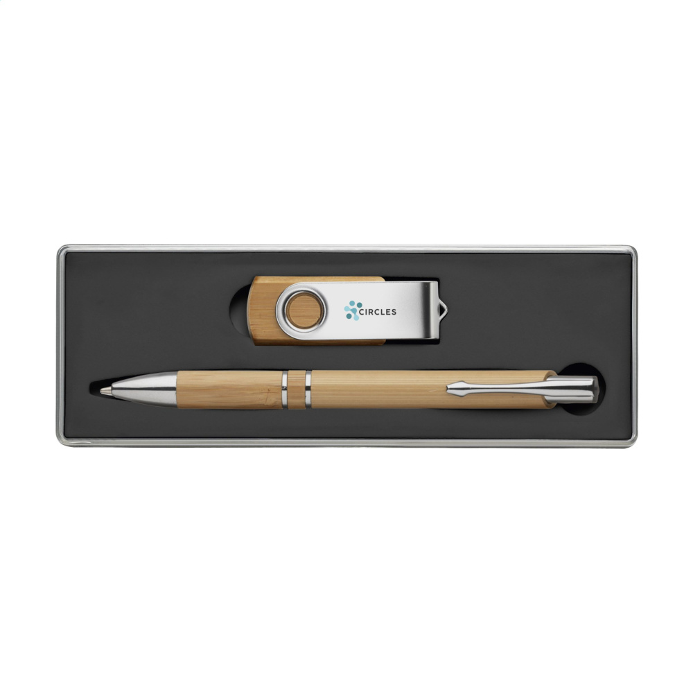 Logotrade corporate gift picture of: Bamboo Connect Giftset 8 GB