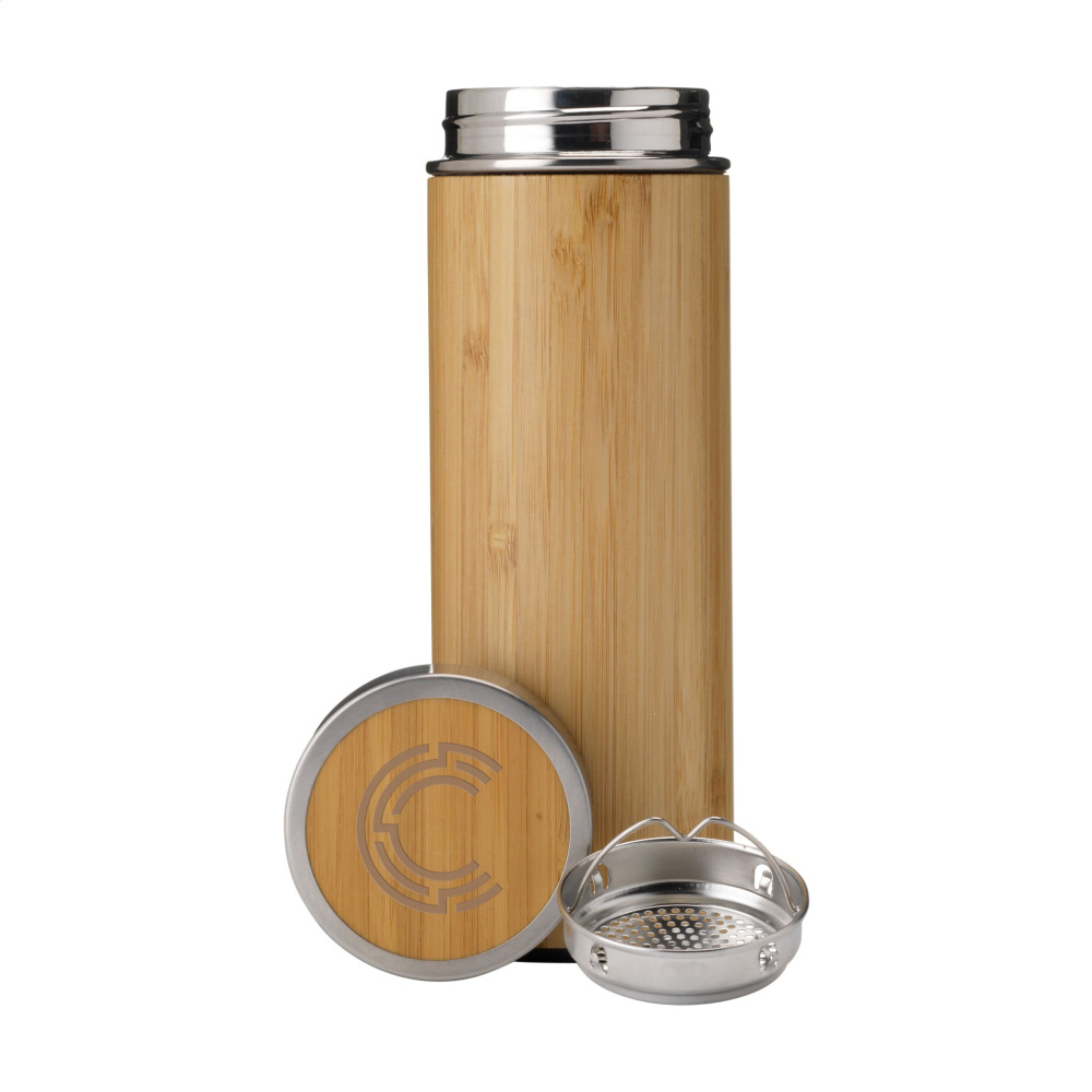 Logo trade promotional items image of: Osaka 360 ml bamboo thermo bottle/thermo cup