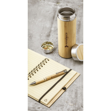 Logo trade business gift photo of: Osaka 360 ml bamboo thermo bottle/thermo cup