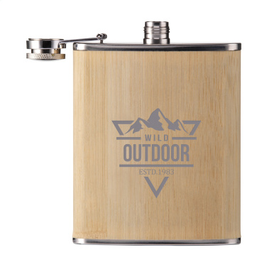 Logo trade promotional merchandise image of: Hipflask Bamboo 200 ml drinking bottle