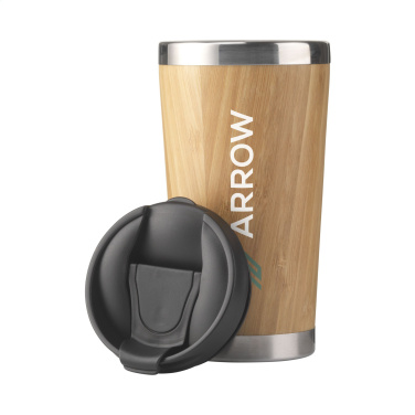 Logo trade promotional merchandise picture of: Tokyo 450 ml bamboo thermo cup