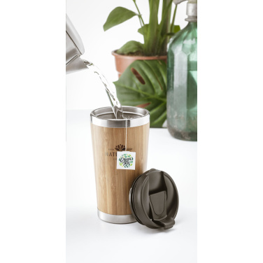 Logo trade advertising products image of: Tokyo 450 ml bamboo thermo cup