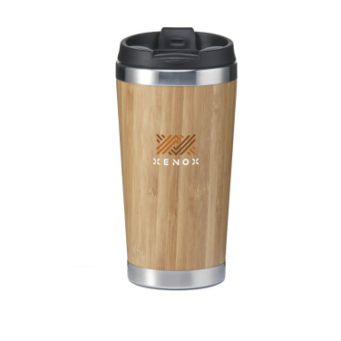 Logo trade promotional merchandise picture of: Tokyo 450 ml bamboo thermo cup