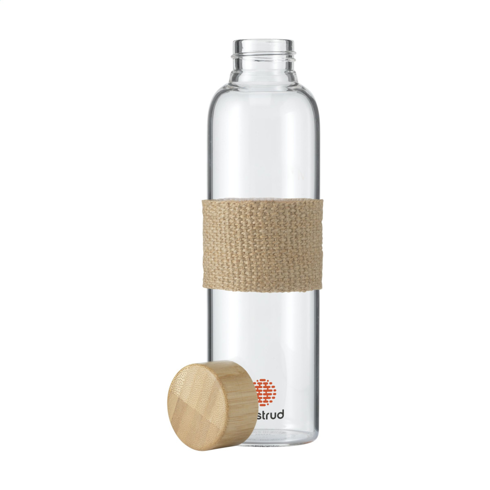 Logo trade promotional giveaways picture of: Senga Glass Bamboo 500 ml drinking bottle