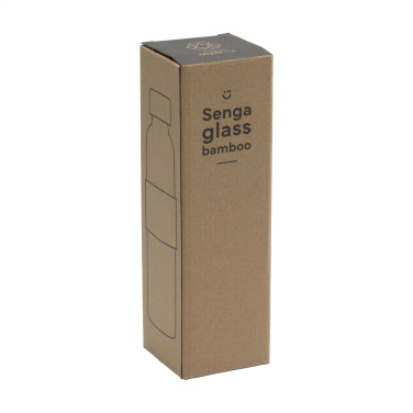 Logo trade business gift photo of: Senga Glass Bamboo 500 ml drinking bottle