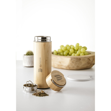 Logotrade promotional gift picture of: Nikko 330 ml bamboo thermo bottle/thermo cup