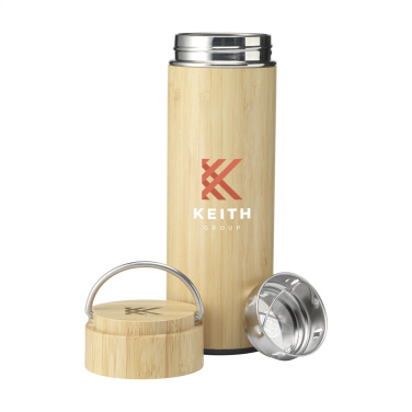 Logotrade promotional item picture of: Nikko 330 ml bamboo thermo bottle/thermo cup