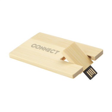 Logo trade promotional giveaways image of: CreditCard USB Bamboo 32 GB