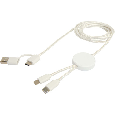 Logotrade promotional item image of: Citala 5-in-1 recycled plastic 150 cm data sync and 27W fast charge cable