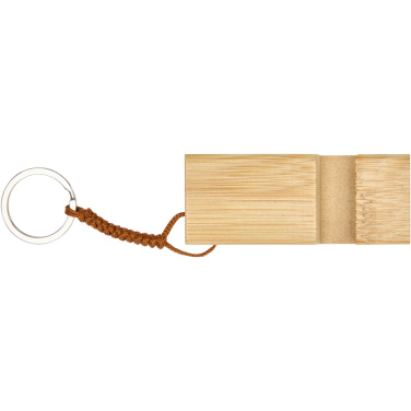 Logo trade promotional gift photo of: Bosona bamboo phone holder with keychain