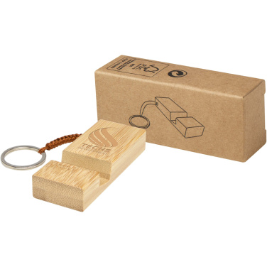 Logotrade corporate gift picture of: Bosona bamboo phone holder with keychain