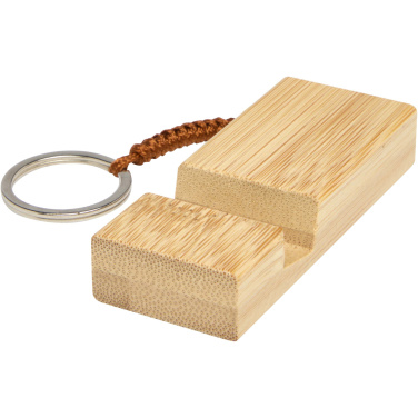 Logotrade promotional item image of: Bosona bamboo phone holder with keychain