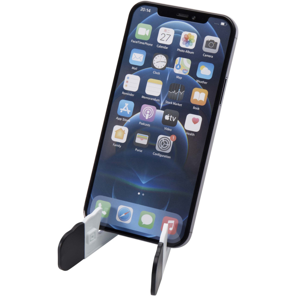 Logo trade promotional products image of: Buna recycled plastic foldable tablet and phone stand