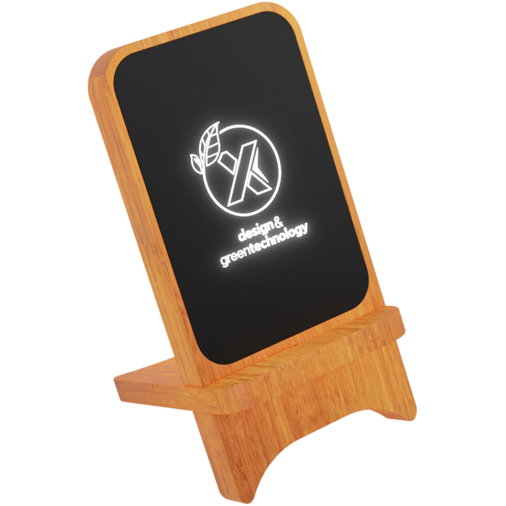 Logotrade promotional gifts photo of: SCX.design W16 10W light-up wireless wooden stand