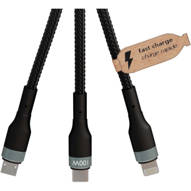 Logotrade promotional giveaway picture of: SCX.design C53 100W 5-in-1 rPET ultra fast charging cable